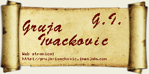 Gruja Ivačković vizit kartica